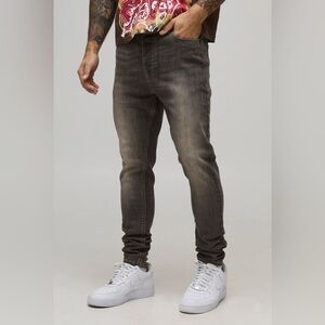 Men's Stylish Skinny Jeans in Dark Brown